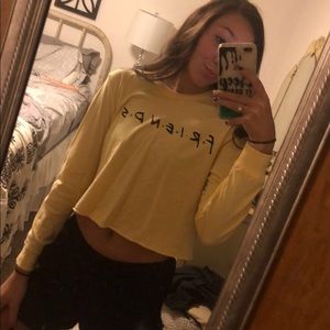 Cropped long sleeve friends tee